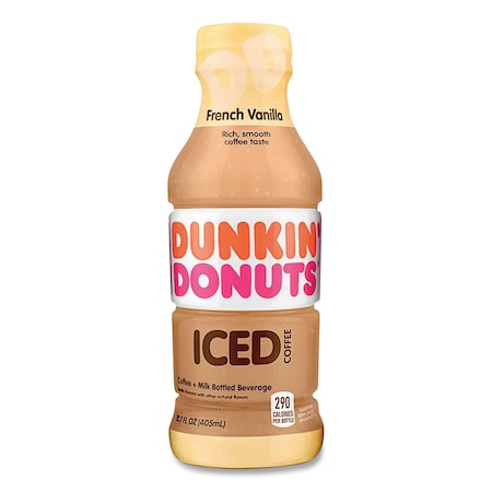 Dunkin French Vanilla Iced Coffee Drink, 137 oz Bottle, 12PK 049000072396